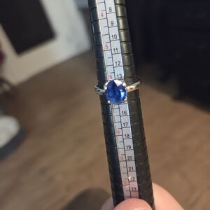 Torrid Silver Ring with Deep Blue Gem